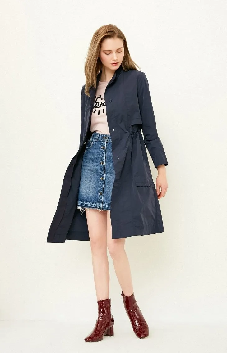 Women's Spring/Autumn Nylon Long Trench Coat