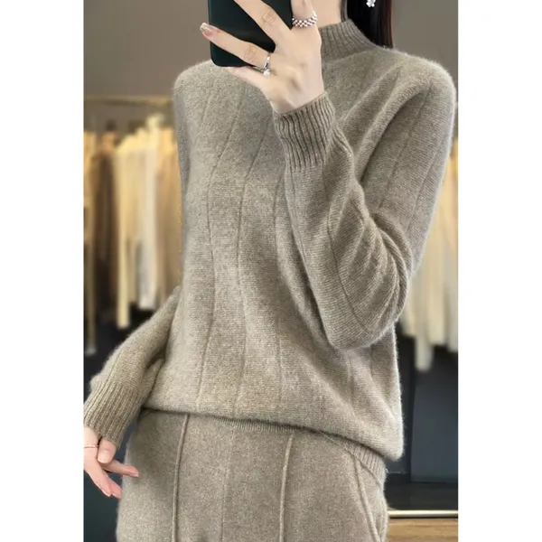 Women's Windproof Turtleneck Jumper with Lined Design | Ideal for Autumn/Winter