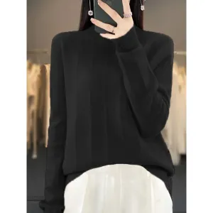 Women's Windproof Turtleneck Jumper with Lined Design | Ideal for Autumn/Winter