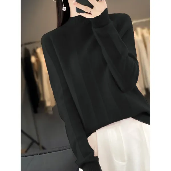 Women's Windproof Turtleneck Jumper with Lined Design | Ideal for Autumn/Winter
